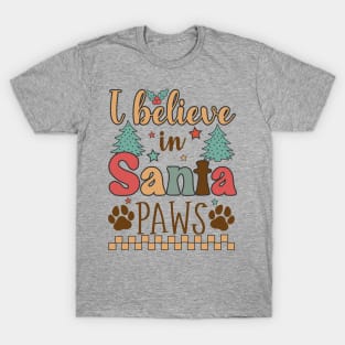 I Believe In Santa Paws Funny Christmas Dog T-Shirt